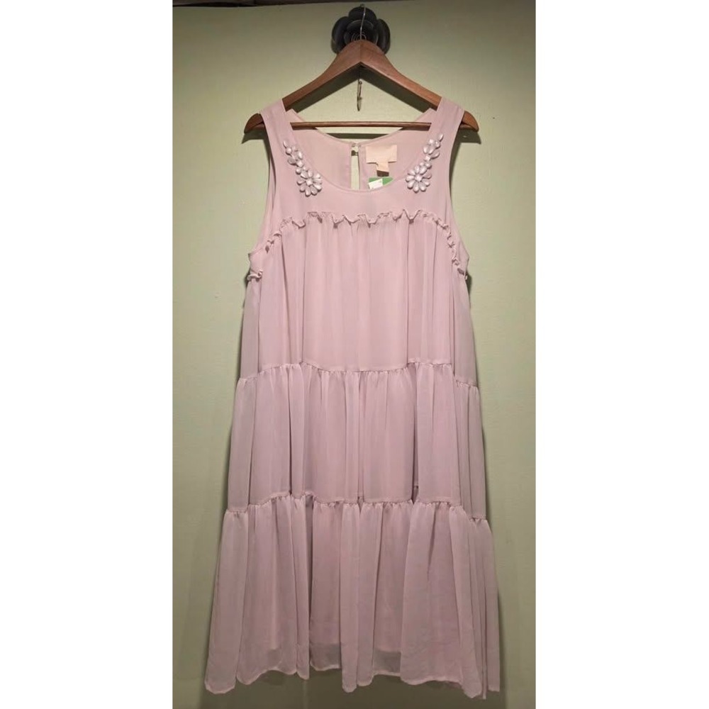 *RescueAnimalFundraiser*HM Pink Tiered Sleeveless Babydoll Mini Dress NWT Size 6